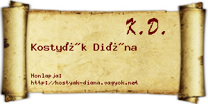 Kostyák Diána névjegykártya